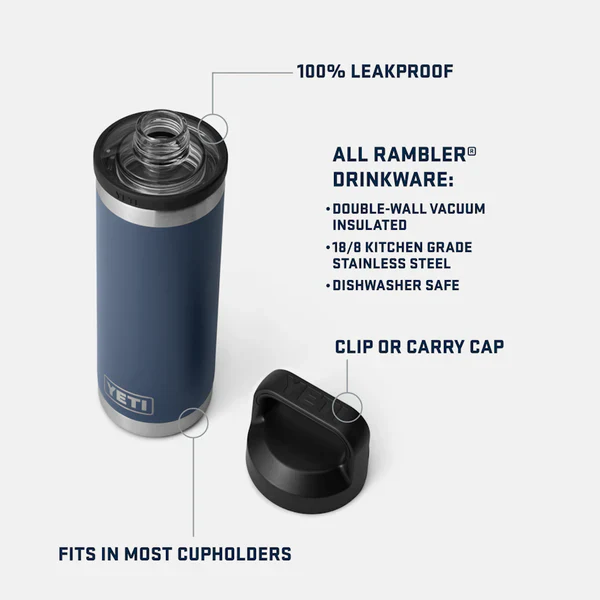 YETI Rambler 18 OZ (532ml) Bottle With Chug Cap - Sea View - Image 4