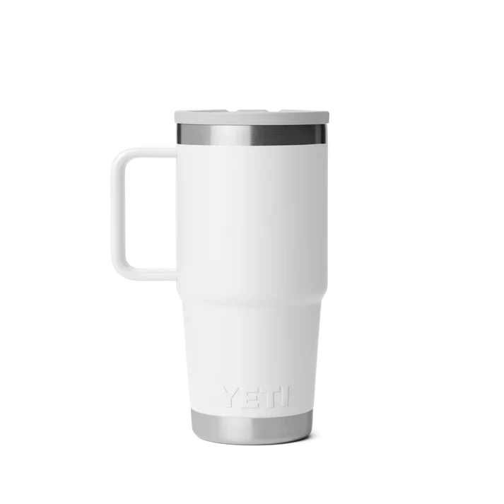 YETI Rambler 20 OZ (591ml) Travel Mug With Straw Lid - White - Image 3