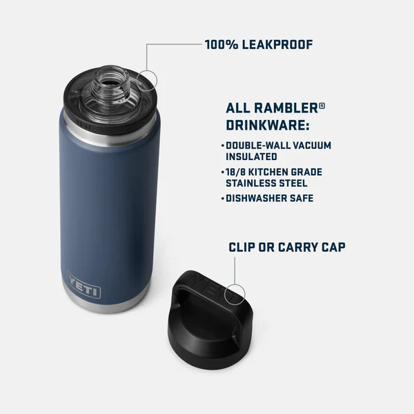 YETI Rambler 26 OZ (769ml) Bottle With Chug Cap - Sea View - Image 4