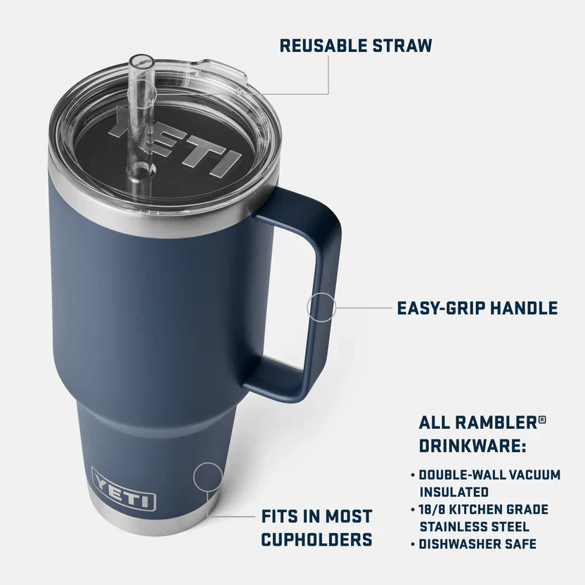 YETI Rambler 42 OZ (1242ml) Straw Mug With Straw Lid - Rescue Red - Image 5