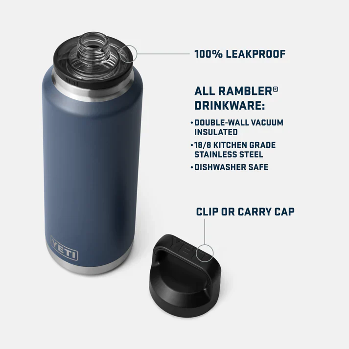 YETI Rambler 46 oz (1.4L) Bottle With Chug Cap - Rescue Red - Image 5
